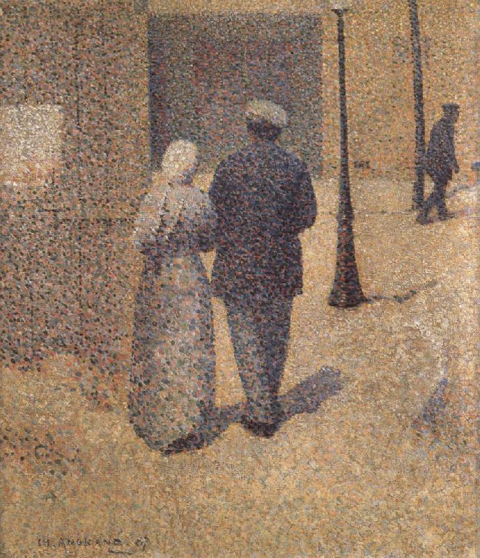 Charles Angrand Man and Woman in the Street Spain oil painting art